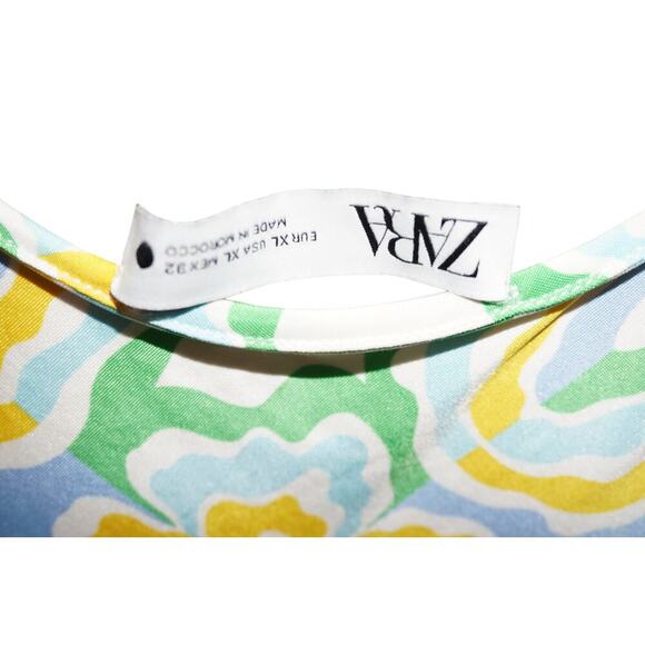 Zara Retro Floral Halter Maxi Dress XL Backless Tie Neck Summer Resort EUC - Picture 7 of 11